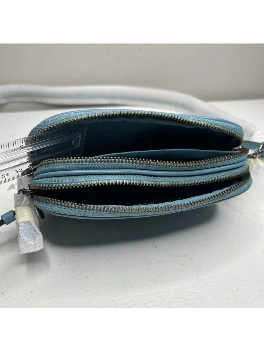COACH x PEANUTS Snoopy Crossbody Shoulder Bag Blue Leather Woodstock NWT
